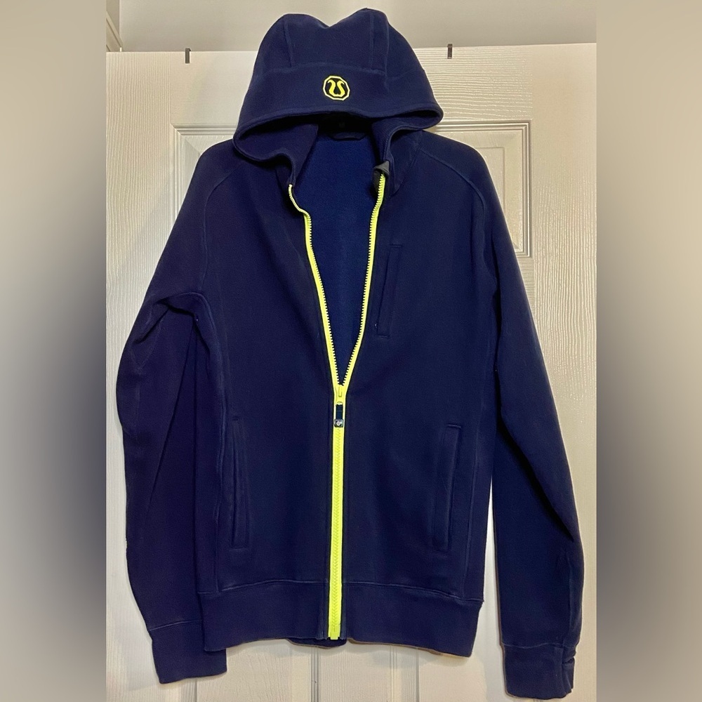 Lululemon Scuba Hoodie Sweatshirt Full Zip Women's Size M Navy EUC